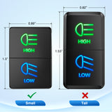 High Beam & Low Beam Dual Push Button Switch 12V ON Off Switches with Connector Wire Kit 1.28Inch x 0.87Inch Replacement for Toyota Sequoia Highlander Tacoma Tundra 4Runner RAVR Yaris