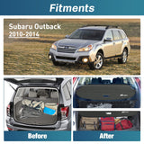 Nilight 2010-2014 Subaru Outback Retractable Trunk Cargo Cover With Trunk Storage Net
