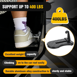 Nilight Car Door Step for Roof Access Universal Car Step Hook for Roof SUV Trucks Folding Aluminum Alloy Vehicle Door Latch Step Pedal With Glass Breaker Safety Hammer, Max Load 400lbs, 1 Pack Black