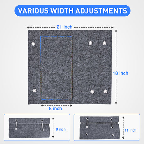 Nilight RV Step Covers 1 Pack 18 inch, Fits 8-11Inch Deep Camper Steps Adjustable Wrap Around RV Step Rug with Spring Works on Electrical & Manual RV Stairs Carpet for Camper Trailers Steps Outside, Gray