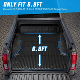 Nilight Truck Bed Mat 6.8 FT for 1999-2016 Ford F250/F350/F450 Super Duty, TPE Heavy-Duty Pick-up Bed Liner for 1999-2016 Ford F Accessories, Anti-Slip Texture, All Weather Protection