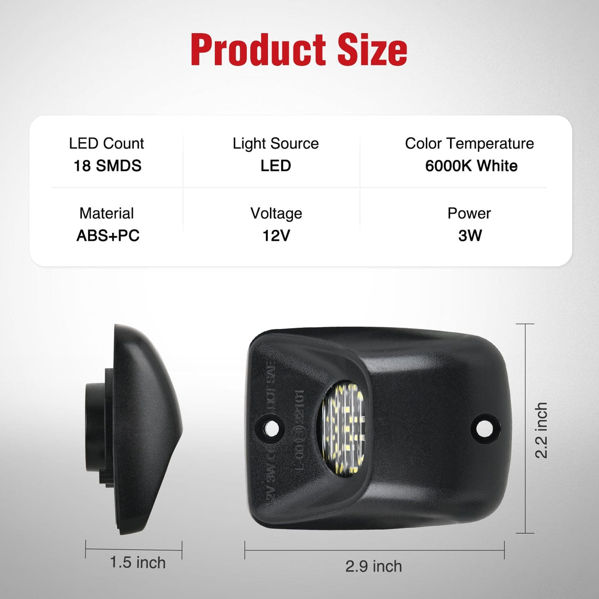 Nilight License Plate Lights Compatible with 1995 1996 1997 1998 1999 2000 2001 2002 2003 2004 Toyota Tacoma Black Housing size