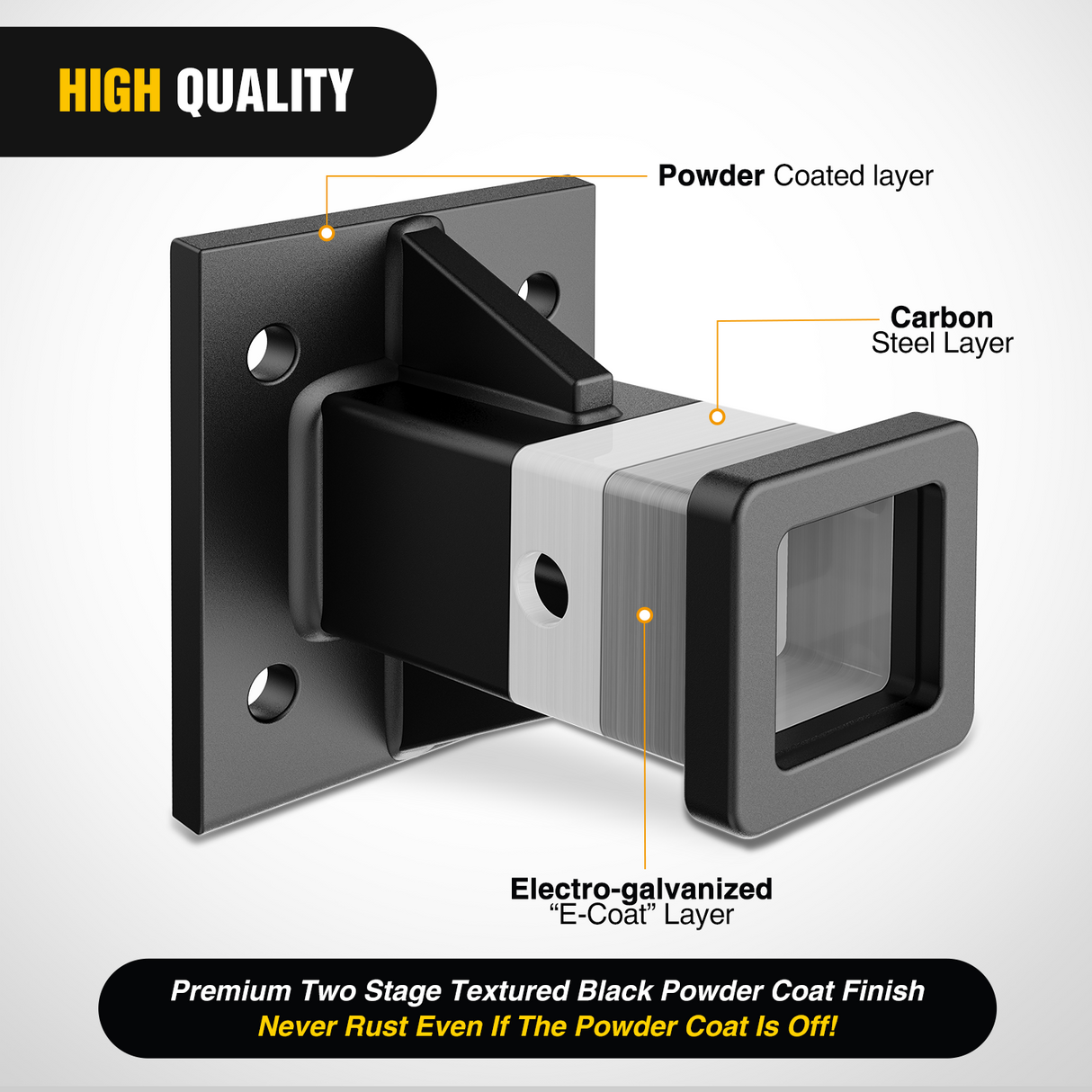 Nilight Bolt-On Receiver Tube Adapter 2 Inch Openning Bumper Trailer Hitch Receiver Universal Towever Hitch Extender Hitch Accessories for Tractor Lawn Mower Utility Trailer, 2 Years Warranty