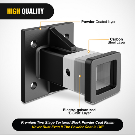 Nilight Bolt-On Receiver Tube Adapter 2 Inch Openning Bumper Trailer Hitch Receiver Universal Towever Hitch Extender Hitch Accessories for Tractor Lawn Mower Utility Trailer, 2 Years Warranty