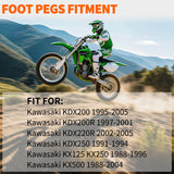 Nilight Motorcycle Foot Pegs Dirt Bike Footpegs Fit for Kawasaki KDX200 1995-2005 KDX200R 1997-2001 KDX220R 2002-2005 KDX250 1991-1994 KX125 KX250 KX500 Heavy Duty CNC Foot Rests Pegs Pedal, Green