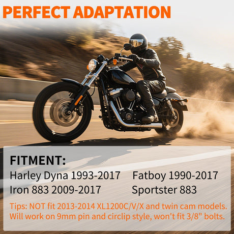 Nilight Motorcycle Foot Pegs Dirt Bike Footpegs Fit for Harley Dyna 1993-2017 Fatboy 1990-2017 Iron 883 2009-2017 Sportster 883 360° Rotating CNC Foot Pegs Heavy Duty Aluminum Alloy Peg Pedal, Black