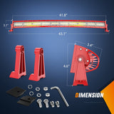 Nilight 42 Inch Triple Row Red Shell Spot Flood Led Light Bar | 14AWG Wire 5Pin Switch