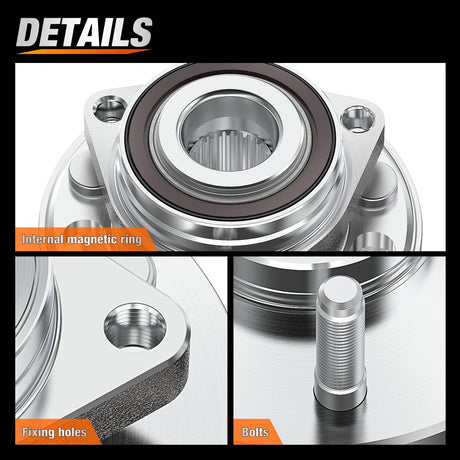 Motor Vehicle Parts Front or Rear Wheel Hub Bearing Assembly for Chevy Equinox Impala Malibu, GMC Terrain 2010 2011 2012 2013 2014 2015 2016 2017, Cadillac CTS/XTS, Buick Regal Lacrosse with 5-Lug OEM 513288