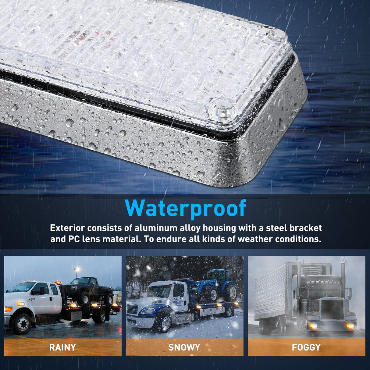 42LED Amber White Wireless Magnetic Strobe Lights Surface Mount Waterproof 5 Patterns (Pair) Nilight