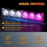 Nilight 12LED Emergency Strobe Traffic Advisor Light Bar 2 in 1 Purple White Dash Warning Safety Flashing Lights Front/Rear Windshield Construction Lights for Trucks Cars Plow Police Vehicles