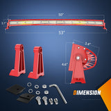 Nilight 50 Inch Triple Row Red Shell Spot Flood Led Light Bar | 12AWG Wire 5Pin Switch