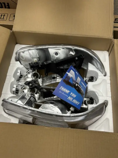 Headlight Assembly 1999 2000 2001 2002 2003 2004 2005 2006 GMC Sierra Yukon Headlight Assembly Chrome Case Clear Reflector (25% OFF Final Checkout)