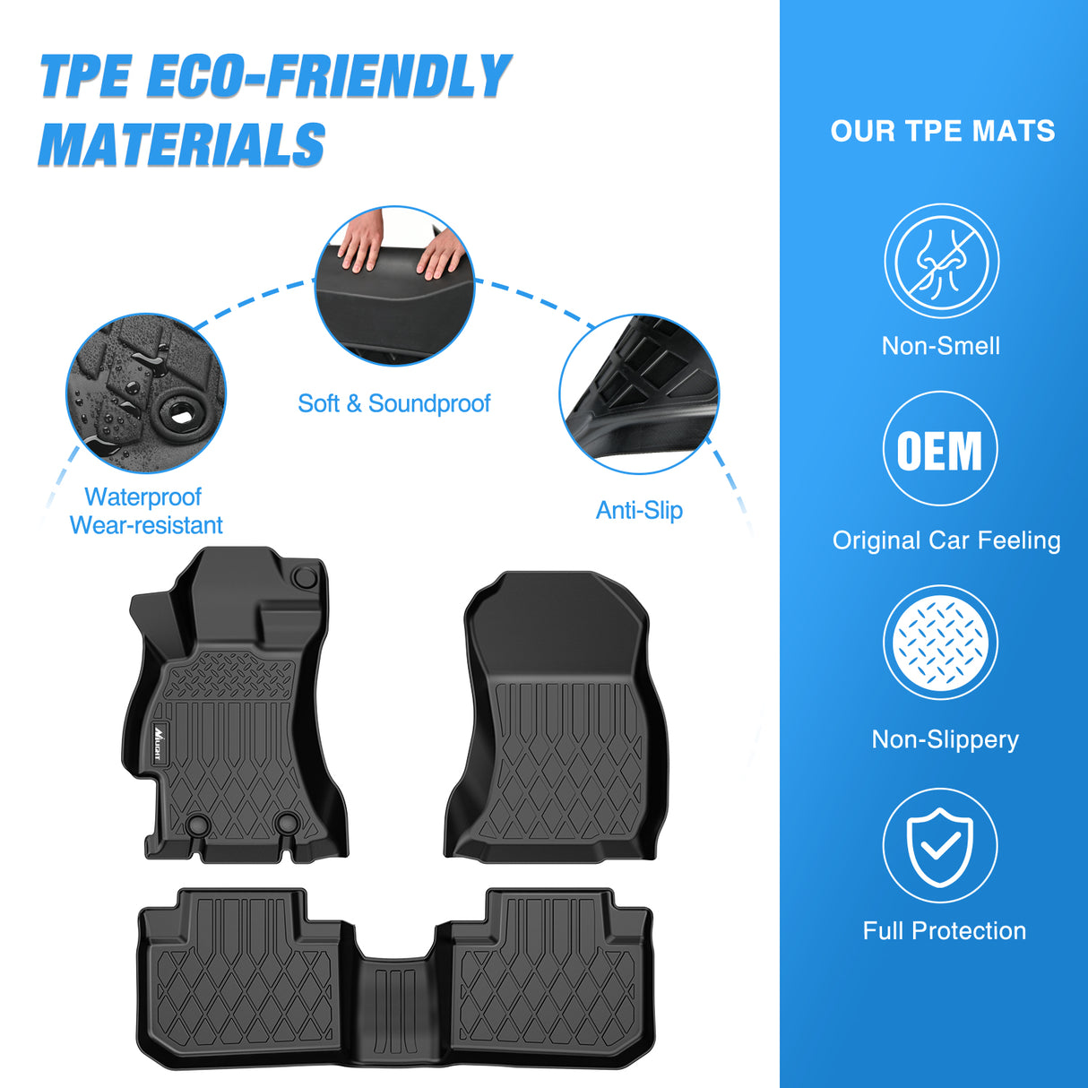 Floor Mats for Subaru Forester 2014 2015 2016 2017 2018 All Weather Custom Fit Heavy Duty Floor Liners