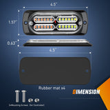 Surface Mount Strobe Lights 4PCS 24LED Amber White Emergency Strobe Lights