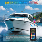 Boat Navigation Whip Light 3FT 360° Visibility 2NM Coast Guard Compliant 400+ Patterns with Remote Plug-in Base LED Spiral Boats Stern Lights for Night Fishing, Yacht, Pontoon Accessories
