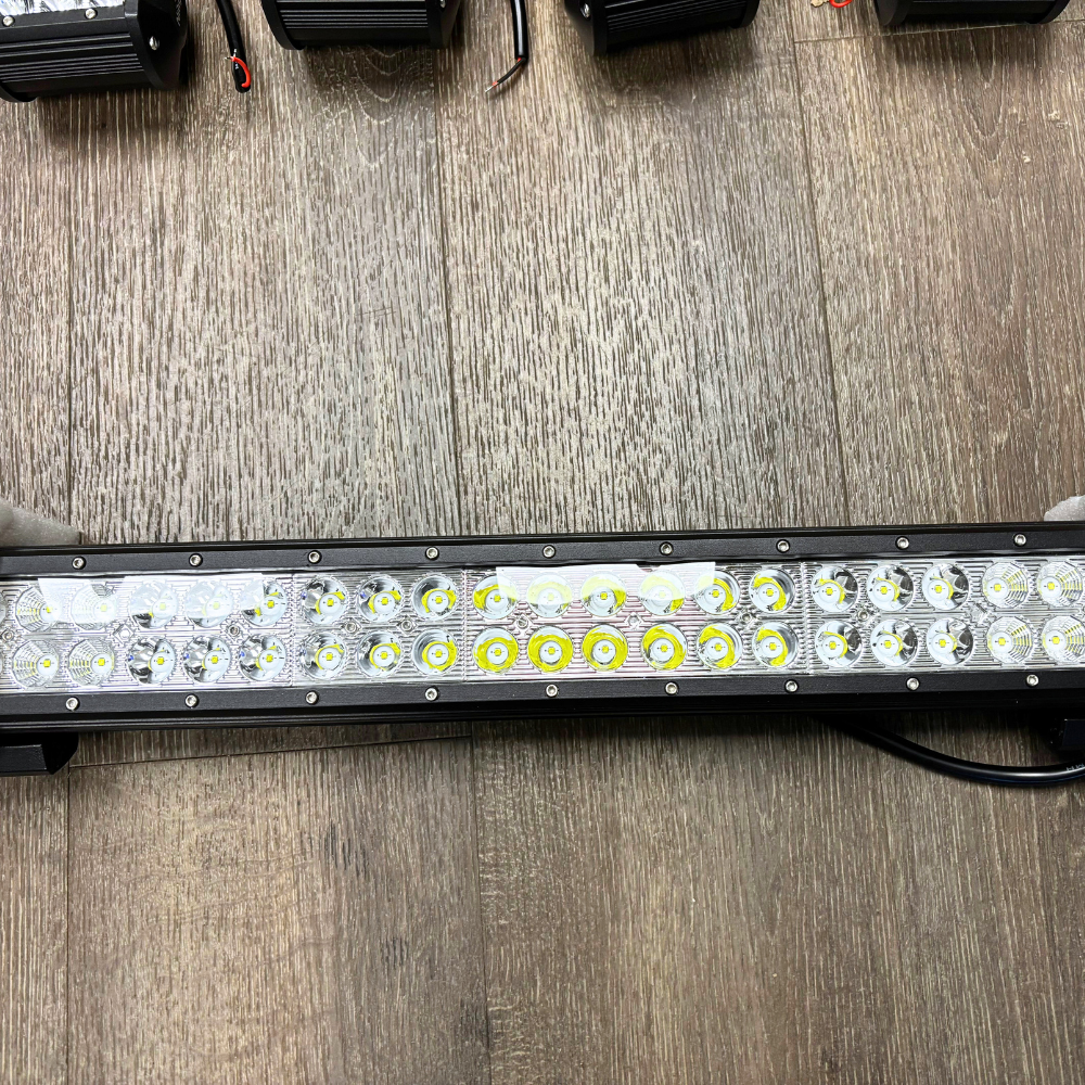 Light Bundle 20 Inch 126W Double Row Spot Flood Led Light Bar Kit | 4Pcs 4 Inch 18W Spot Light Pods (25% OFF Final Checkout)