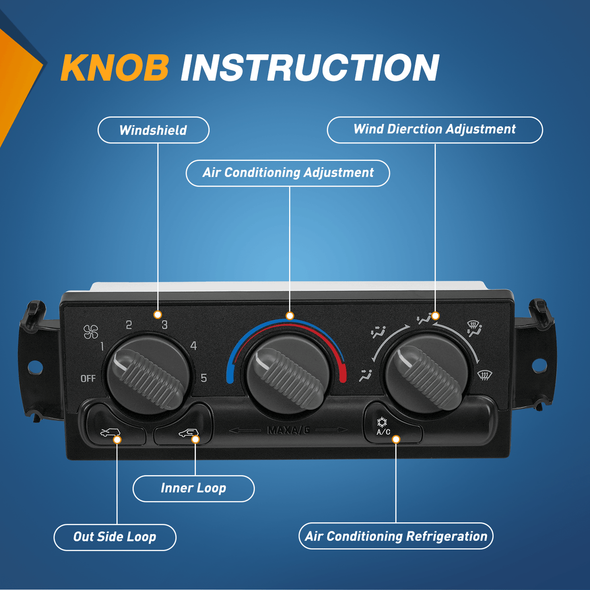 A/C Heater Climate Control Module Switch Panel Compatible with 1999 2000 2001 2002 Silverado Sierra 2000-2002 Suburban/Tahoe/Yukon XL Truck Replacement Air Conditioning Control Module