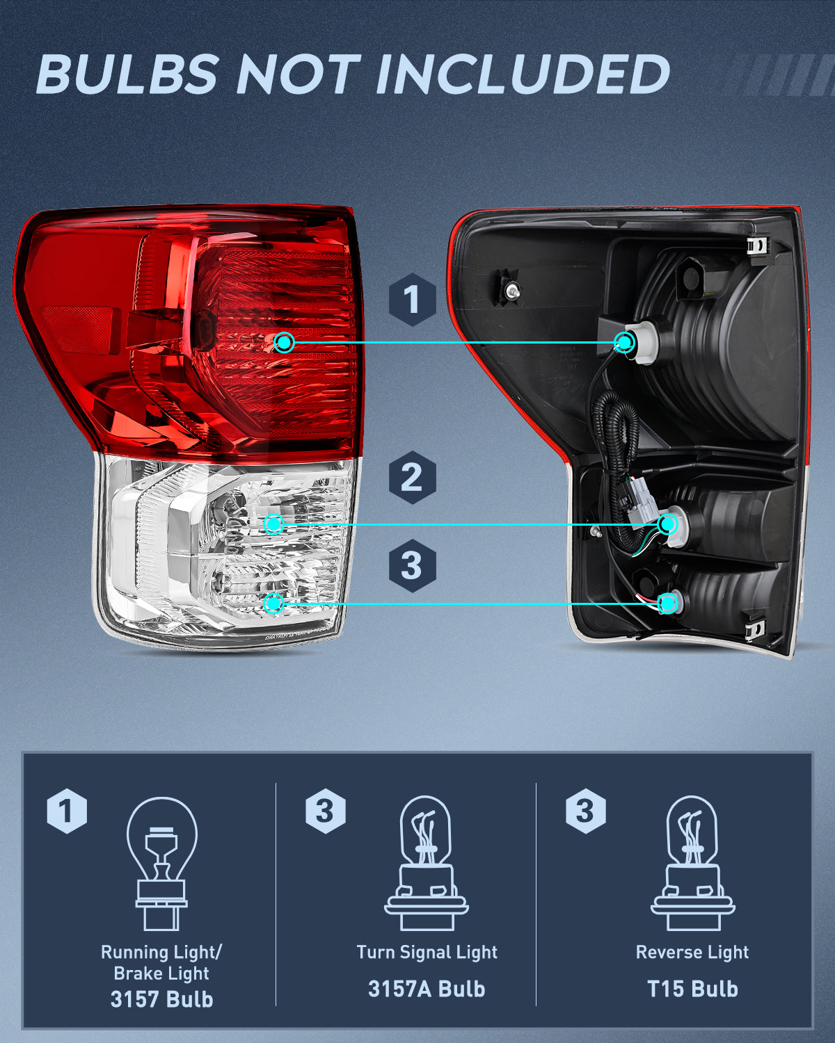 Taillight Assembly Taillight Assembly Compatible with 2007 2008 2009 2010 2011 2012 2013 Toyota Tundra Rear Tail Light Lamp Replacement OE Style Left Driver Side