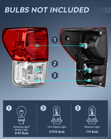 Taillight Assembly Taillight Assembly Compatible with 2007 2008 2009 2010 2011 2012 2013 Toyota Tundra Rear Tail Light Lamp Replacement OE Style Left Driver Side