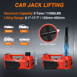 Nilight Electric Car Jack 5 Ton 12V Hydraulic with Inflatable Pump Impact Wrench LED Light 3 in 1 Portable Floor Jack for Tire Change