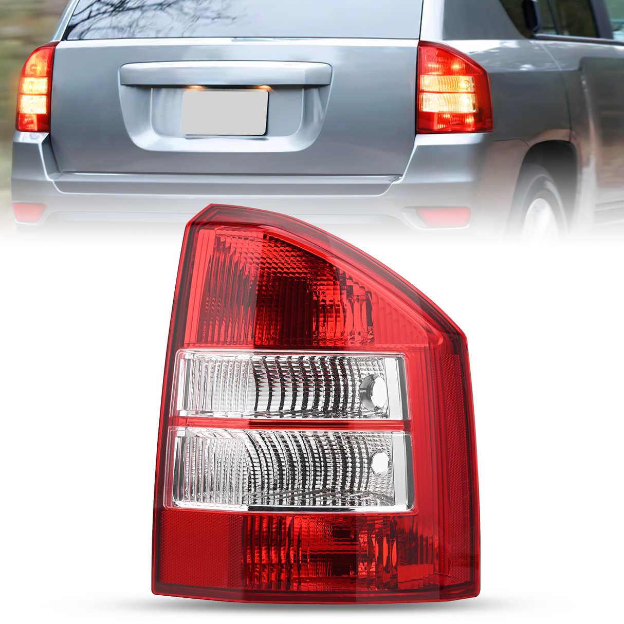 Nilight Taillight Assembly Compatible with 2007 2008 2009 2010 Jeep Compass Tail Light OE Style Rear Lamp Replacement Passenger Side