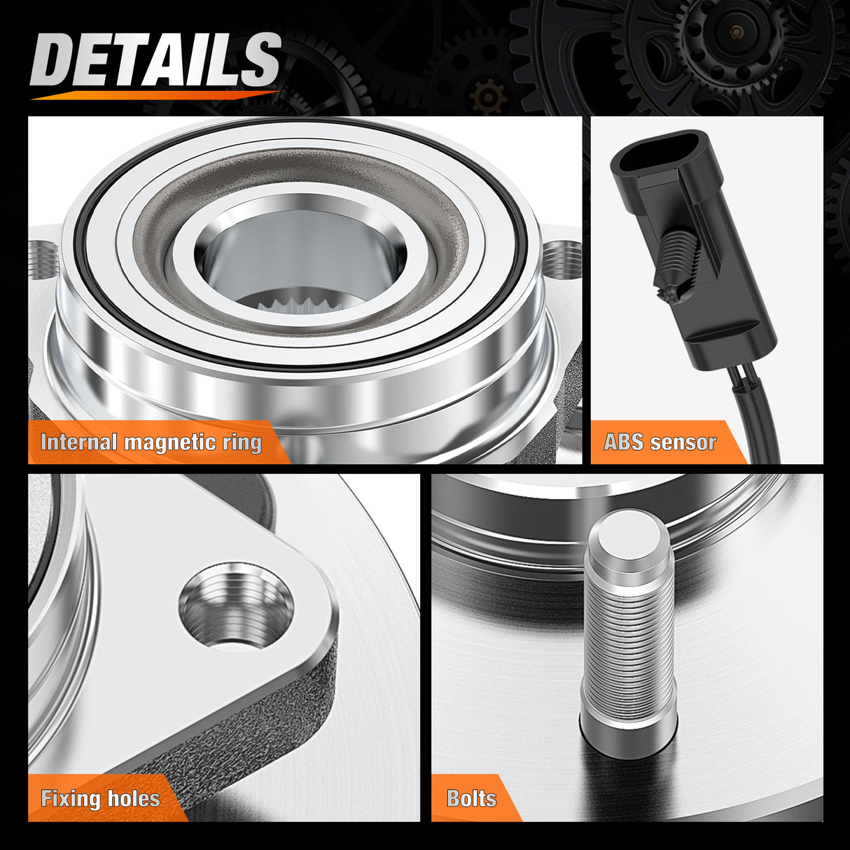 Nilight Front Wheel Bearing Hubs Assembly for GMC Chevy Silverado Sierra Avalanche 1999 2000 2001 2002 2003 2004 2005 2006, Yukon XL Suburban 1500 Tahoe Cadillac Escalade with 6-Lug, OEM 515036