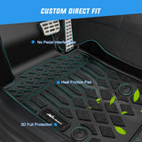 Floor Mats for Chevy Traverse 2009-2017/2008-2017 Buick Enclave / 2007-2010 Saturn Outlook / 2007-2016 GMC Acadia All Weather Custom Fit Heavy Duty Floor Liners