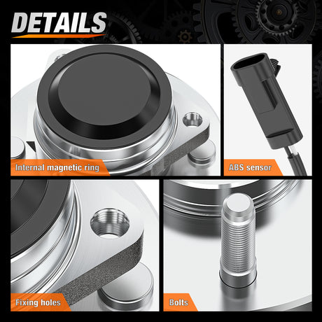 Nilight Front Wheel Hub Assembly for Chevy Sierra Silverado 1500 Avalanche Express 1999-2012, GMC Savana Sierra Yukon XL Cadillac Escalade2003-2005,6 Lugs with ABS Fits ONLY 2WD, OEM 515054