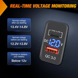 12V USB Charger PD Type C and QC 3.0 Car USB Quick Charge with LED Voltmeter Nilight