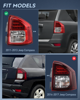 Nilight Taillight Assembly Compatible with 2011 2012 2013 Jeep Compass Tail Light OE Style Rear Lamp Replacement Passenger Side w/Bulbs