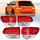 Taillight Assembly Compatible with 2014 2015 2016 2017 2018 2019 2020 Jeep Grand Cherokee Laredo/Limited/Overland/Summit Tail Lights Driver and Passenger Side w/Bulbs 4 PCS