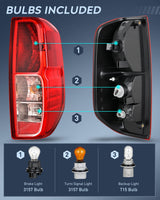 Nilight Taillight Assembly Compatible with 2005 2006 2007 2008 2009 2010 2011 2012 2013 2014 2015 2016 2017 2018 2019 2020 2021 Nissan Frontier and 2009-2012 Suzuki Equator Driver and Passenger Side