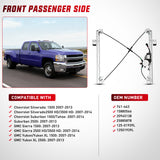 741-443 Power Window Regulator Front Passenger with Motor Compatible with Chevrolet Silverado 1500 2007-2013 Tahoe GMC Yukon Sierra 1500 2007 2008 2009 2010 2012 2013
