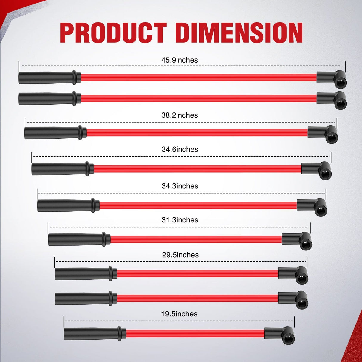 Wiring Harness Kit Spark Plug Wire 10.5 mm Straight Boots High Performance Ignition Wire Compatible with Chevy SBC BBC 305 350 454 Electronic V8 Engine with HEI Distributor