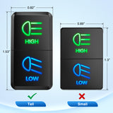 Nilight High Beam & Low Beam Dual Push Button Switch 12V ON Off Switches with Connector Wire Kit 1.54 Inchx 0.83 Inch Replacement for Toyota Tacoma Tundra 4Runner FJ Cruiser Hilux Fortuner