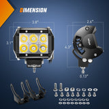 4 Inch 18W Yellow Beam LED Light Pods (Pair) Nilight