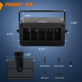 Nilight 5 Gang Rocker Switch Box 5 Holes Panel Detachable Installation Housing Waterproof Aluminum Rotatable Mount Bracket 12V 24V DIY Toggle Switches Voltmeter USB Socket for Boats Cars RVs Trucks