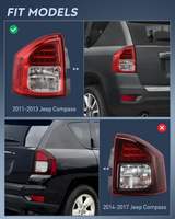 Nilight Taillight Assembly Compatible with 2011 2012 2013 Jeep Compass Tail Light OE Style Rear Lamp Replacement Driver and Passenger Side w/Bulbs