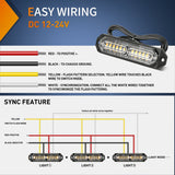 Nilight 8PCS 12LED Amber Emergency Strobe Lights
