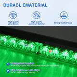 Led Strobe Light 24LED Emergency Strobe Traffic Advisor Light Bar 2 in 1 Green Dash Warning Safety Flashing Lights Front/Rear Windshield Construction Lights for Trucks Cars Plow Police Firefighter Vehicles