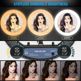 Ring Light 18 inch with Tripod Stand Ringlight Kit Dimmable 6000K/3200K Circle Lighting Phone Holder Bluetooth Remote Carry Bag for Zoom TikTok Makeup Video Photography Blogging Portrait