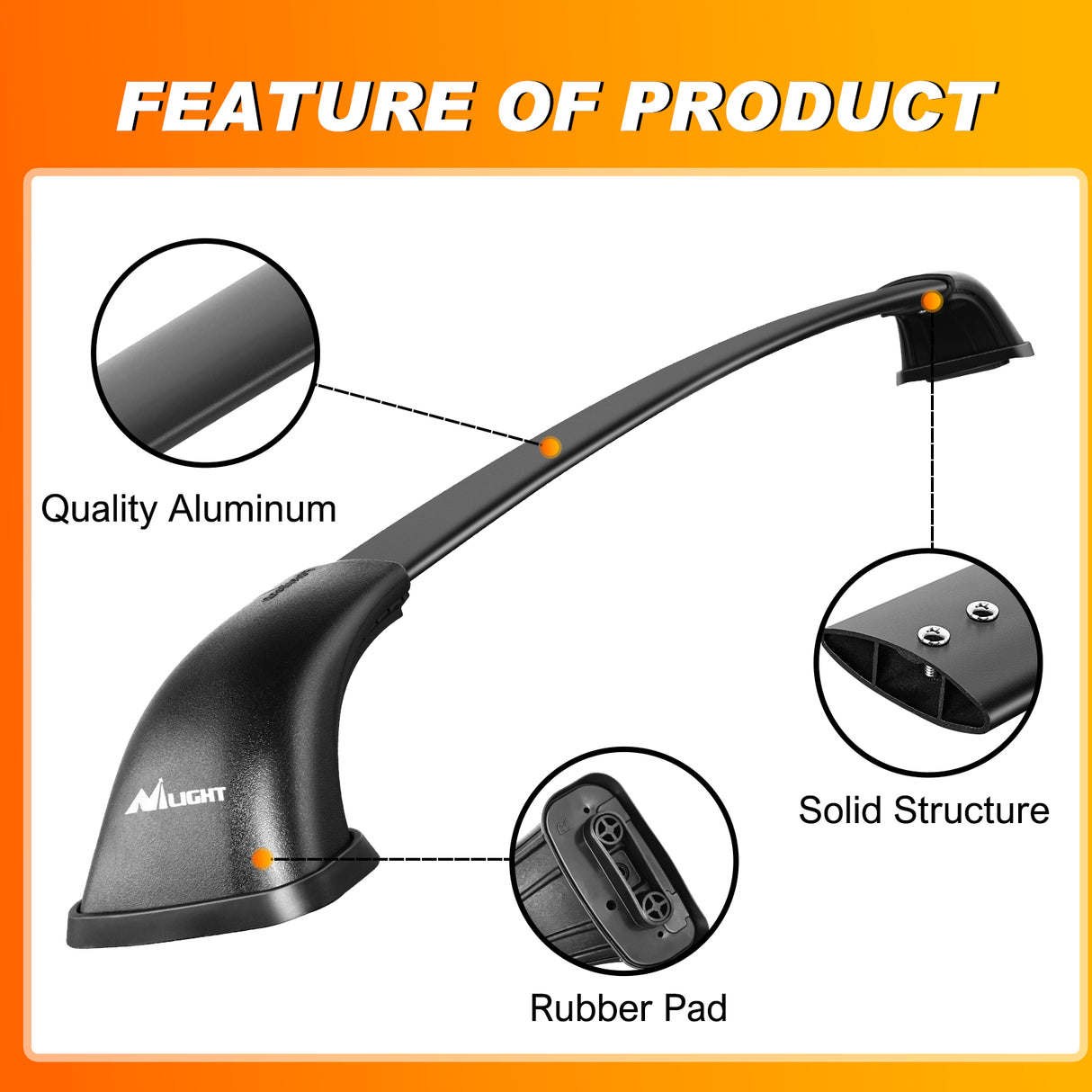 2014 2015 2016 2017 2018 2019 Toyota Highlander XLE Limited SE Aluminum Heavy Duty Roof Rack Cross Bars