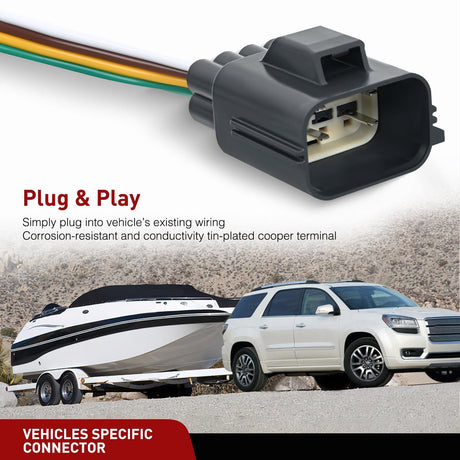 Wiring Harness Kit 4 Pin Trailer Wiring Harness Kit 56245 Vehicle Side Custom for 2013 2014 2015 2016 2017 Buick Enclave; Chevrolet Traverse  GMC Acadia Limited (Hitch Factory Tow Package Required)