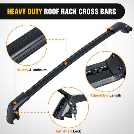 Roof Rack Roof Rack Cross Bars Compatible with Chevrolet Tahoe Suburban GMC Yukon Cadillac Escalade 2021 22 23 2024, Adjustable Aluminum Car Crossbars for Cargo Carrier Luggage Box Kayak Tent Snowboard