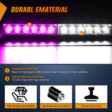 12LED Traffic Advisor Strobe Light Bar Purple White Emergency Warning Hazard Safety Dash Front/Rear Windshield Flashing Lights for Cars Trucks Police Firefighter Plow Construction Vehicles