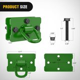 Nilight 2Pcs 1/2inch d rings for trailers heavy duty trailer tie down incl. mounting hardware forged steel bolt-on grab with back plates compatible tractor rv utv truck max green