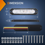 4PCS 6 LED Yellow and Blue Emergency Warning Strobe Lights