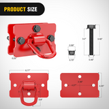 Nilight 2Pcs 1/2inch D Rings for Trailers Heavy Duty Trailer Tie Down Rings, Incl. Mounting Hardware, Forged Steel Bolt-On Grab with Back Plates Compatible with Tractor RV UTV Truck, Max 12000Lbs, Red