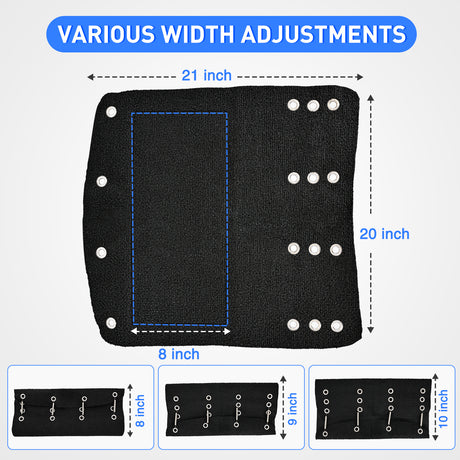 Nilight RV Step Covers 3 Pack 20 inch, Fits 8-10Inch Deep Camper Steps Adjustable Wrap Around RV Step Rug with Spring Works on Electrical & Manual RV Stairs Carpet for Camper Trailers Steps Outside,Black