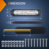 Nilight 4PCS 6 LED White Emergency Warning Strobe Lights